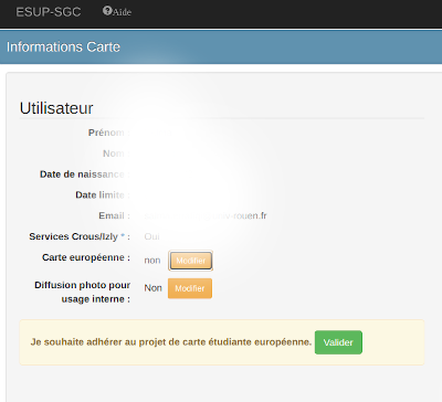 ESUP-SGC : option ESC pour l'utilisateur