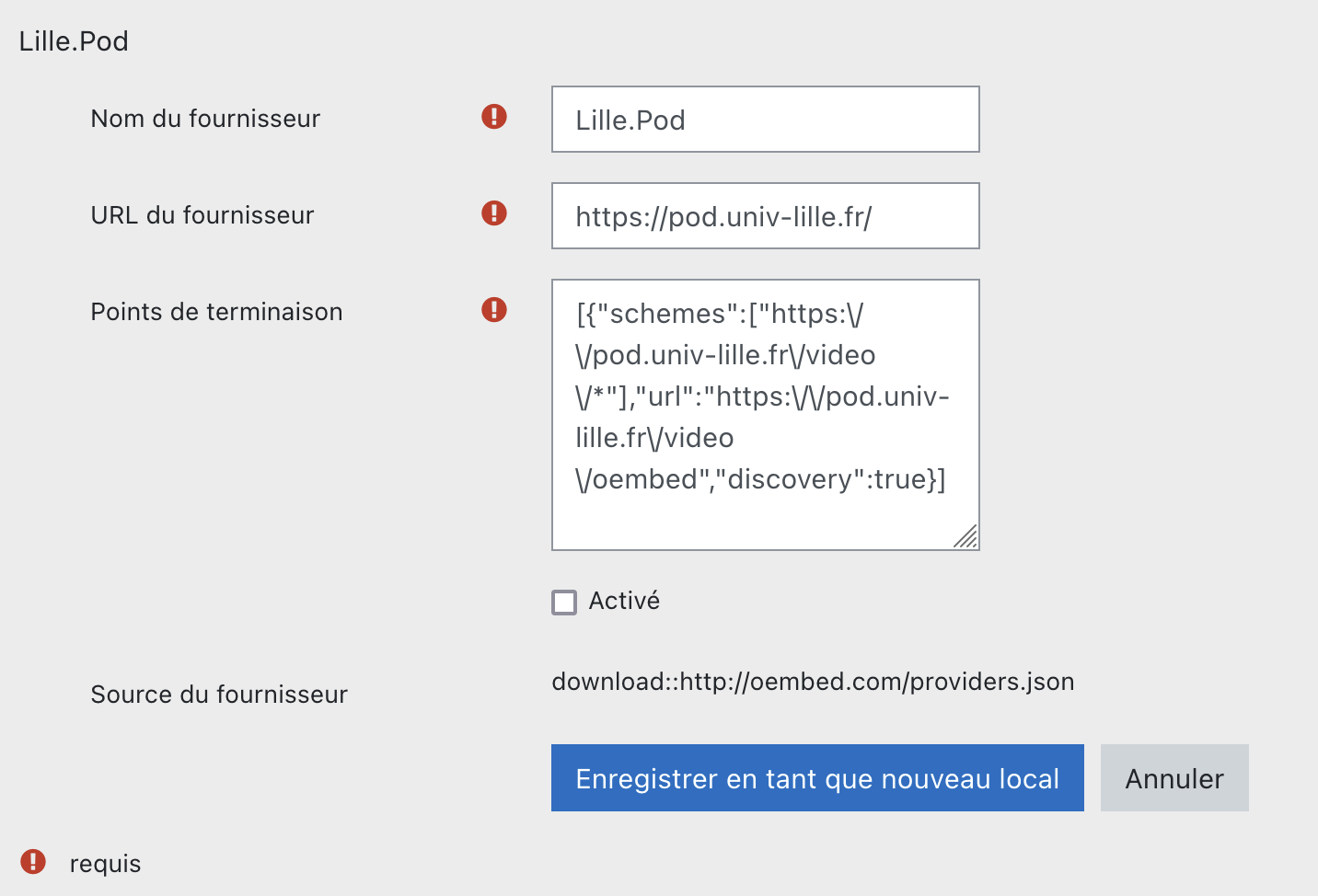 OEmbed link from Pod v3