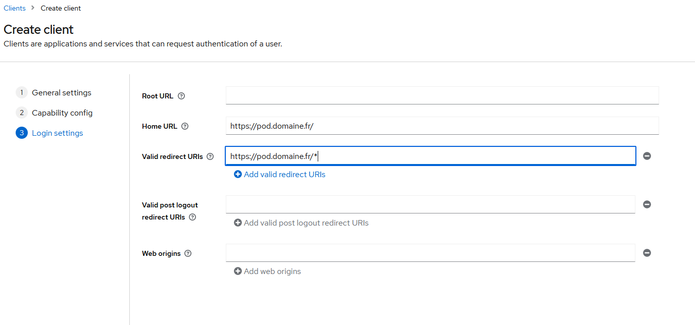Create client - step 3