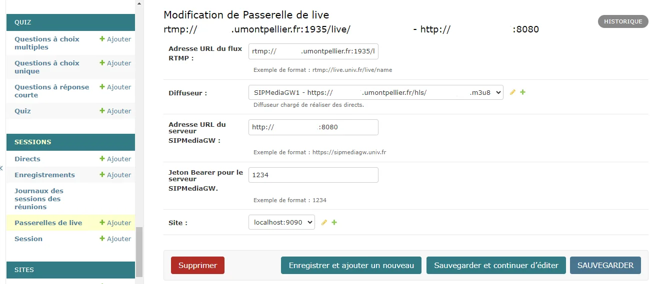 Live gateways